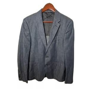 PRADA Milano Indigo Blue Denim Jean Unstructured Blazer Men Sz 48 European